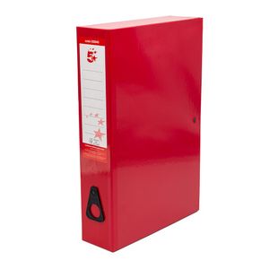 5 Star Box File Foolscap Red (Pack of 5) 332845