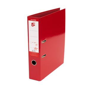 5 Star Lever Arch File Foolscap 70mm Spine Red (Pack of 10) 332888