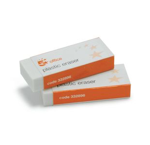 5 Star Plastic Eraser with Paper Sleeve 60x21x12mm (Pack of 10) 332896