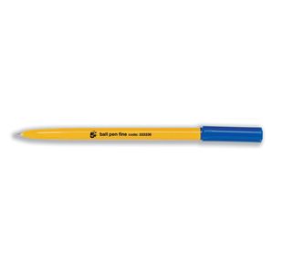 5 Star Ball Pen Fine 0.7mm Tip 0.3mm Line Yellow Barrel Blue (Pack of 50) 333336