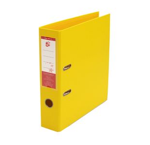 5 Star Premium Lever Arch File A4 70mm Spine Polypropylene Yellow (Pack of 10) 340379
