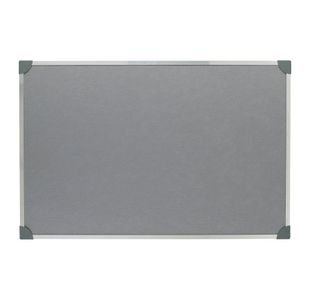 5 Star Felt Noticeboard with Wall Fixing Kit and Aluminium Trim 900x600mm Grey 397786