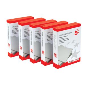 5 Star A4 Copier Paper 80gsm White Ream-Wrapped (Pack of 2500) 397921