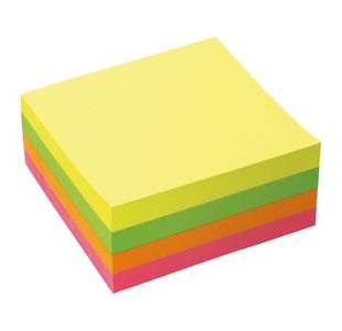 5 Star Re-move Sticky Notes Block Repositionable 400 Sheets 76x76mm Neon Rainbow 397980