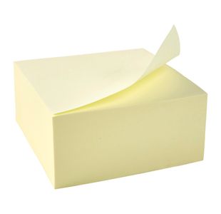 5 Star Sticky Notes Repositionable Cube 400 Sheets 76x76mm Yellow 397999
