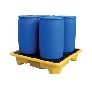 5 Star Nestable Drum Sump Pallet for 4x 205L Drums Yellow FS421110