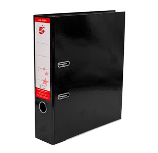 5 Star Lever Arch File A4 70mm Spine Black (Pack of 10) 423695