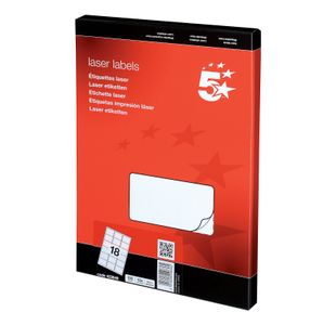5 Star Multipurpose Labels Laser Copier Inkjet 63.5x46.6mm White (Pack of 1800) 423849