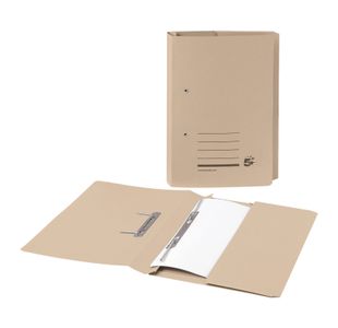 5 Star Recycled Transfer Spring Pocket File Foolscap Mediumweight 285gsm Buff (Pack of 25) 423946