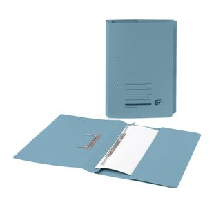 5 Star Recycled Transfer Spring Pocket File Foolscap Mediumweight 285gsm Blue (Pack of 25) 423954