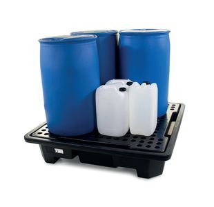 5 Star Nestable Drum Sump Pallet for 4x 205L Drums Black FS564942