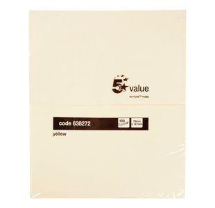 5 Star Re-Move Sticky Notes Repositionable 76x127mm Yellow (Pack of 12) 638272