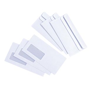5 Star DL Window Wallet Envelope Press Seal 80gsm 110x220mm White (Pack of 1000) 638515