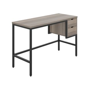 5 Star Varo Rectangular Desk with 2 Drawers Grey Oak/Black FS646637