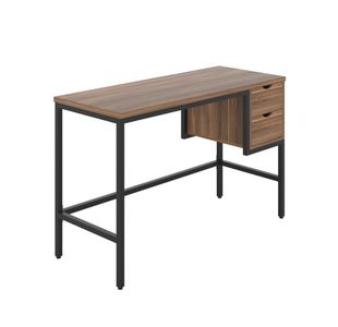 5 Star Varo Rectangular Desk with 2 Drawers Dark Walnut/Black FS646668