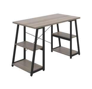 5 Star Strivo A/Frame Desk with Shelves Grey Oak/Black FS646682