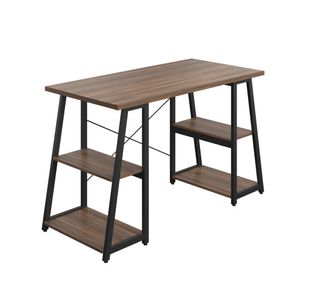 5 Star Strivo A/Frame Desk with Shelves Dark Walnut/Black FS646705