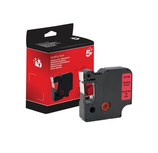 Five Star Non-OEM Replacement for Dymo 45017 Black on Red 12mm x 7m FS671729