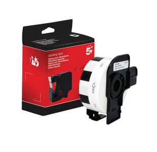 Five Star Non-OEM Replacement for Brother DK-11218 Black on White 24mm x 24mm 1000/Roll FS673340