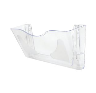5 Star Wall Pocket Literature Holder with Wall Fixings A4 Landscape Crystal FS677401
