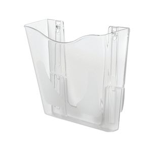 5 Star Wall Pocket Literature Holder with Wall Fixings A4 Portrait Crystal FS677463