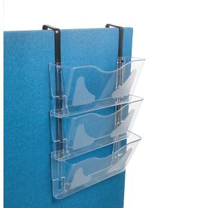 5 Star 3 Pocket Wall Literature Holder A4 Landscape with Wall Fixings and Hanging Bracket FS677467
