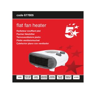 5 Star Flat Fan Heater 2000W White FS677805