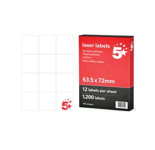 5 Star A4 Address and Parcel Labels 63.5x72mm Pack of 1200 FS679603
