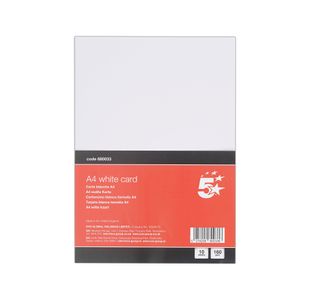 5 Star A4 White Card x10 Cards 120 Cards in Total Pack of 12 FS680033