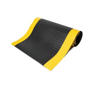 5 Star Anti-Fatigue Deckplate Mat 0.9x18.3m Charcoal/Yellow FS712710