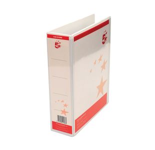 5 Star Presentation Lever Arch File A4 Polypropylene 58mm Capacity White 814360