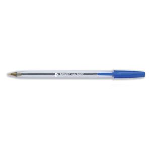 5 Star Ball Pen Medium 1mm Tip 0.4mm Line Clear Barrel Blue (Pack of 50) 901791