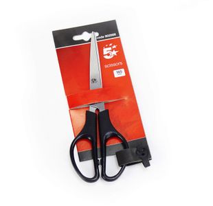 5 Star Scissors Stainless Steel Blades 165mm ABS Handles Black 902568