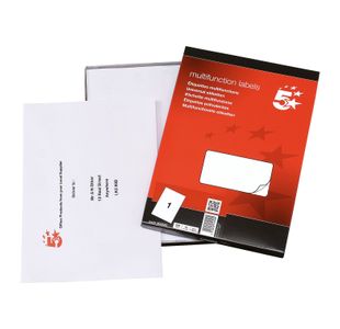 5 Star Multipurpose Labels Laser Copier Inkjet 297x210mm White (Pack of 100) 903881