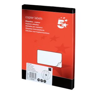 5 Star Multipurpose Labels Laser Copier Inkjet 105x58mm White (Pack of 1000) 905009
