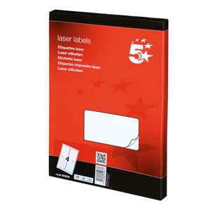 5 Star Multipurpose Labels Laser Copier Inkjet 139x99.1mm White (Pack of 400) 905084