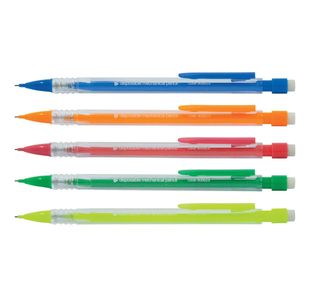5 Star Mechanical Pencil Retractable with 0.7mm Lead Assorted Barrels (Pack of 10) 906829