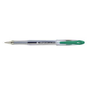 5 Star Office Roller Gel Pen Clear Barrel 1mm Tip 0.5mm Line Green (Pack of 12)