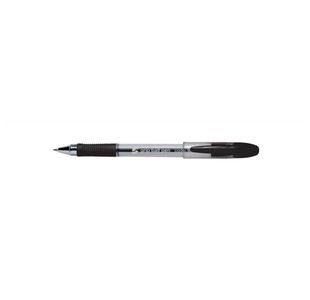 5 Star Rubber Grip Ball Pen Medium 1mm Tip 0.5mm Line Black (Pack of 12) 908323