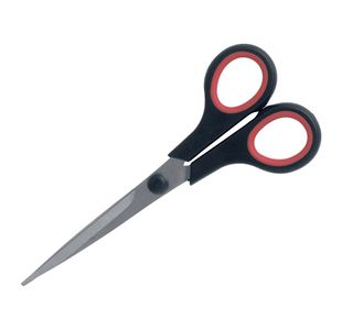 5 Star Premium Scissors 155mm Stainless Steel Blades Black/Red 909280