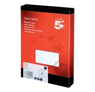 5 Star Multipurpose Labels Laser Copier Inkjet 99.1x38.1mm White (Pack of 3500) 909361