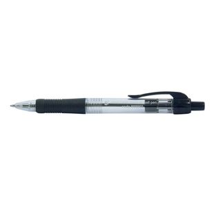 5 Star Retractable Grip Ball Pen Medium 1mm Tip 0.4mm Line Black (Pack of 10) 909965