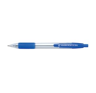 5 Star Retractable Grip Ball Pen Medium 1mm Tip 0.4mm Line Blue (Pack of 10) 909973