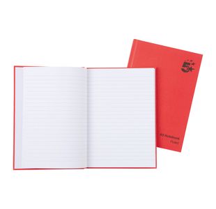5 Star Casebound Notebook Ruled 192 Pages A5 70gsm Red (Pack of 5) 912890