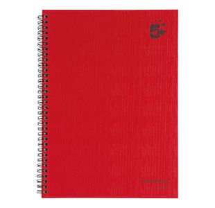 5 Star Wirebound Notebook Ruled 70gsm 160 Page A4 Red (Pack of 5) 912912