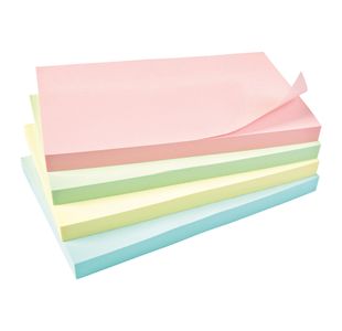 5 Star Re-Move Sticky Notes Repositionable 76x127mm Assorted Pastel (Pack of 12) 912963