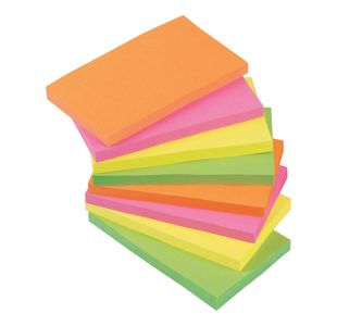 5 Star Re-Move Sticky Notes Repositionable 76x127mm Assorted Neon (Pack of 12) 912998