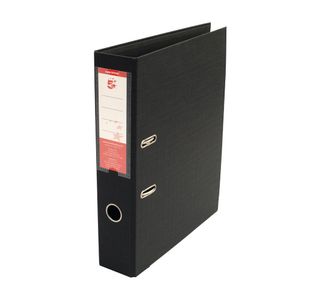 5 Star Premium Lever Arch File Foolscap 70mm Spine Polypropylene Black (Pack of 10) 913187
