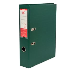 5 Star Premium Lever Arch File Foolscap 70mm Spine Polypropylene Green (Pack of 10) 913225