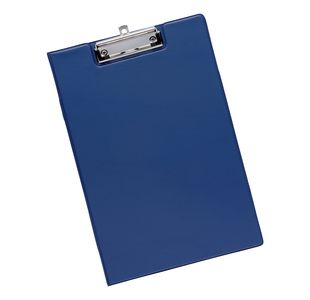 5 Star Fold-over Clipboard with Front Pocket Foolscap Blue 913675